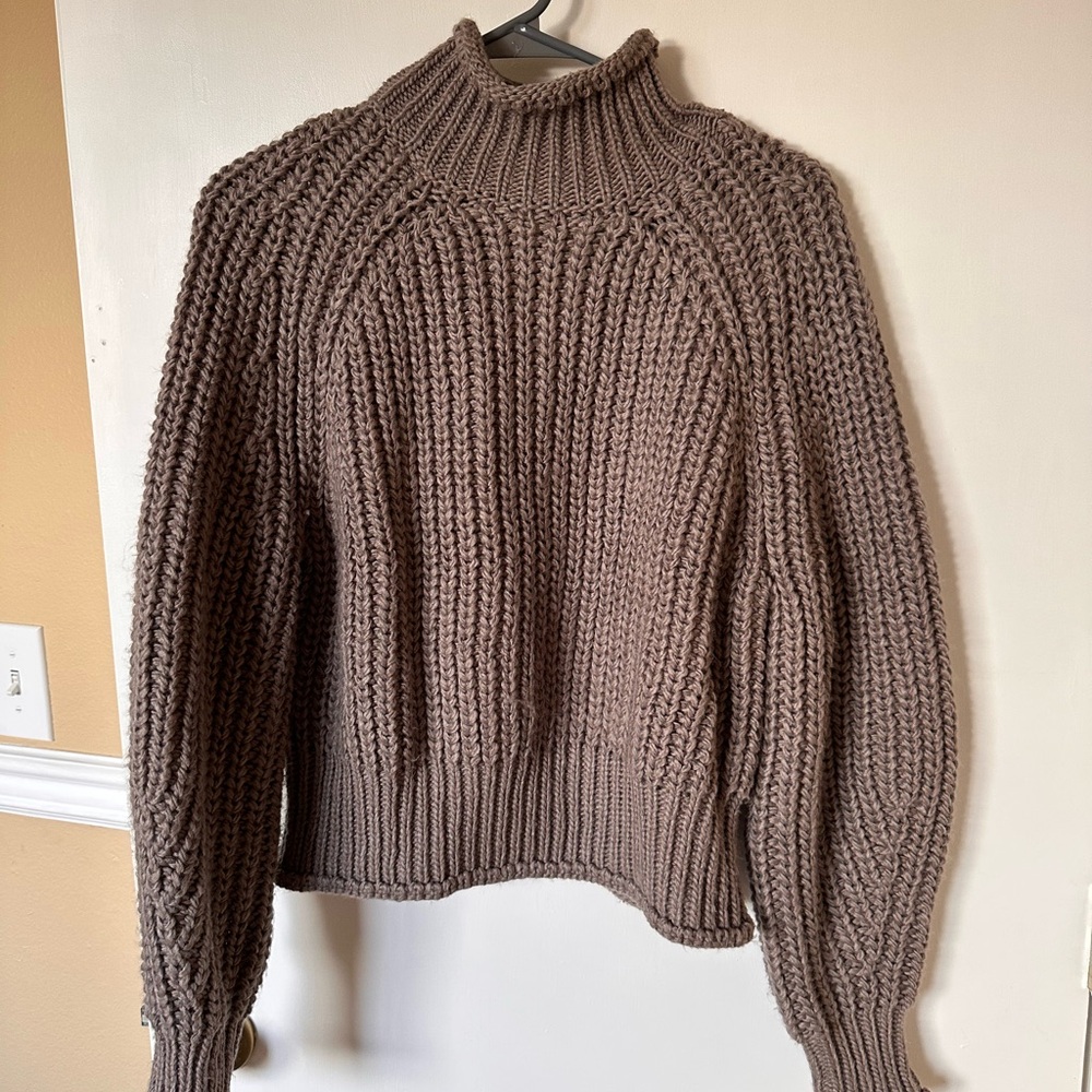H&M Taupe Knit Turtleneck Sweater